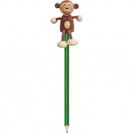 Instrumente de scris si desen - Creion cu figurina lemn Maimutica Fiesta Crafts FCP-5071