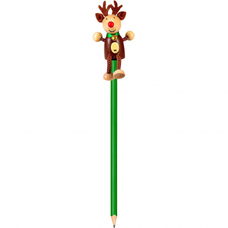Instrumente de scris si desen - Creion cu figurina lemn Ren Fiesta Crafts FCP-5166