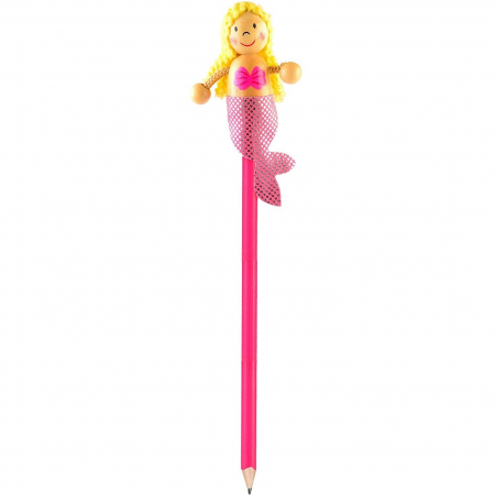 Instrumente de scris si desen - Creion cu figurina lemn Sirena Fiesta Crafts FCP-5010