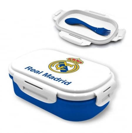 SCOALA SI GRADINITA - Cutie de prânz/lunchbox  cu tacâmuri Real Madrid