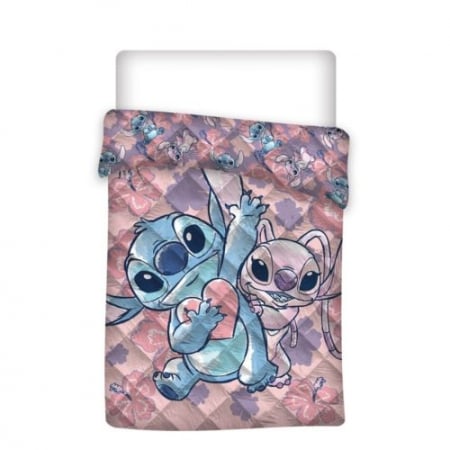 Reduceri - Cuvertură de pat matlasată Disney Lilo și Stitch Heart,140x200cm