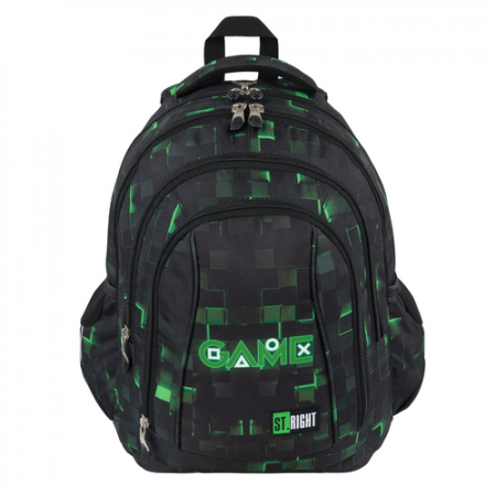 Ghiozdane - Ghiozdan 4 compartimente Green Game St Right
