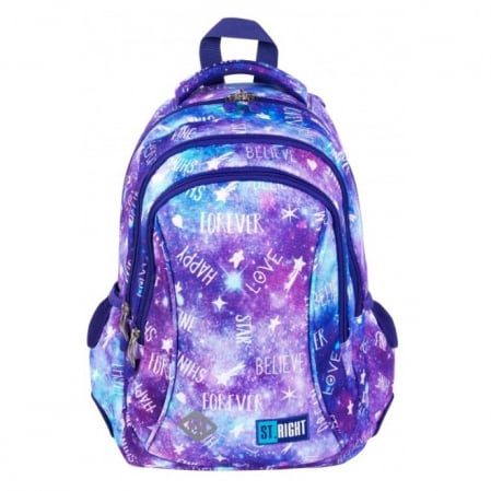 GHIOZDAN ȘCOALĂ ST.RIGHT BP26 19L CU TREI COMPARTIMENTE, GALAXY GIRL