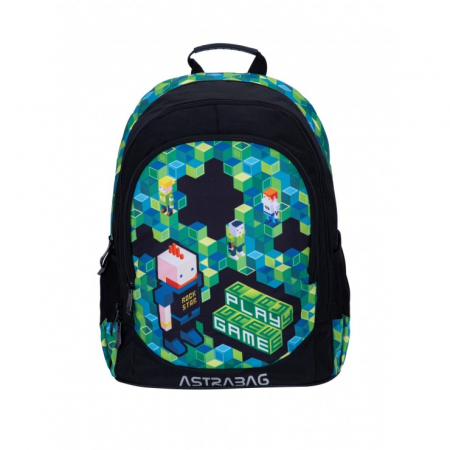Ghiozdan școlar cu 3 compartimente Play Game Pixele AB340 Astrabag
