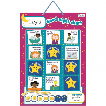 Jocuri Educative - Grafic magnetic de recompense cu stelute Rutina de seara Fiesta Crafts FCT-2915