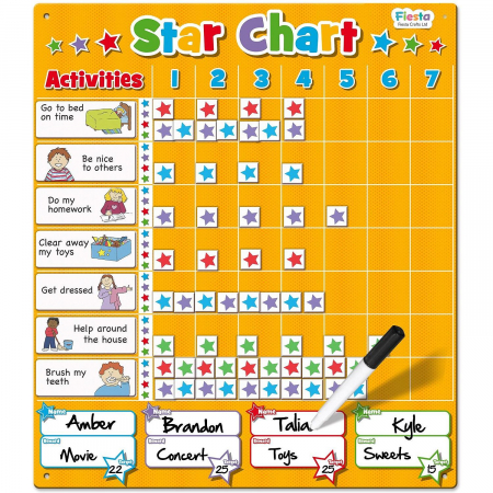Jocuri Educative - Grafic mare magnetic de recompense cu stelute Fiesta Crafts FCT-2409