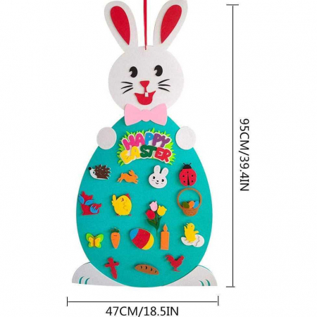 Iepuras din fetru cu 19 decoratiuni, 95x47 cm Bambinice BN049 [1]