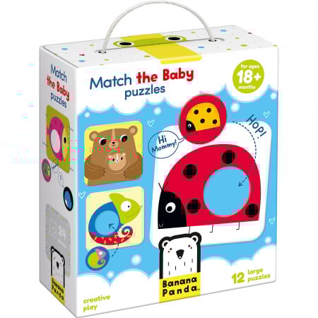 Jocuri Educative - Joc asociere Mama si Puiul, 24 piese, 16x16cm Banana Panda BP33683