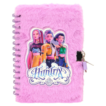 Noutati - Jurnal plusat K-Pop Demon Hunters Huntrix, cu lacat si pix 6 culori