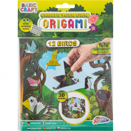 Carti de colorat - Kit Origami 12 foi cu 24 ochi mobili Grafix GR100050