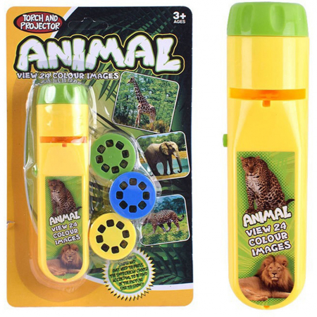 SCOALA SI GRADINITA - Lanterna proiector cu 3 diapozitive Animale Bambinice BN014