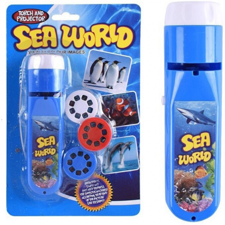 SCOALA SI GRADINITA - Lanterna proiector cu 3 diapozitive Animale Marine Bambinice BN019