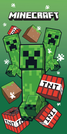 ACTIVITATI IN AER LIBER - Minecraft TNT Creepers prosop de baie, prosop de plajă 70x140cm (Uscare Rapidă)