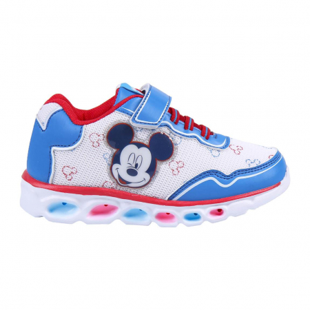 Reduceri - Pantofi sport cu lumini alb/albastru- Mickey
