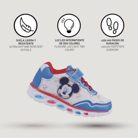 Pantofi sport cu lumini alb/albastru- Mickey [5]