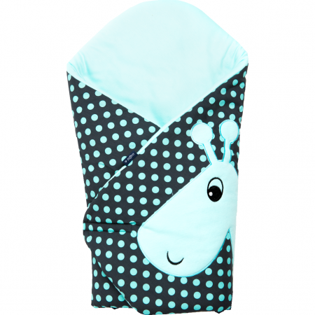 Paturici - Paturica de infasat multifunctionala cu broderie Girafa Womar Zaffiro AN-BWZF-05GR