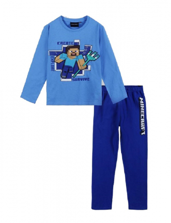 Pijama bumbac,maneca lunga Minecraft
