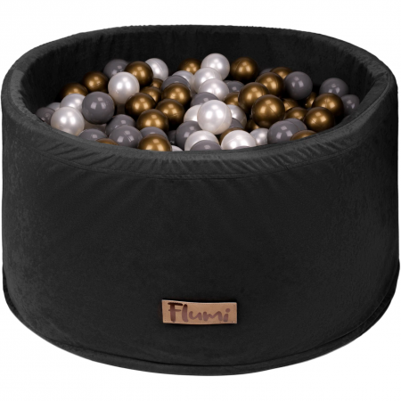 Spatii de joaca si accesorii - Piscina Uscata Pentru Copii Negru 90X40cm cu 200 bile incluse Flumi FM3302913