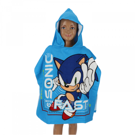 Poncho cu glugă Sonic - Gotta Go Fast