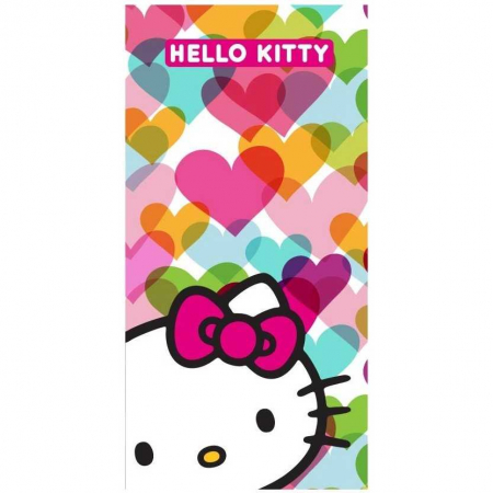 Prosop de baie - Prosop de plaja Microfibra Hello Kitty Hearts 70x140 cm EPLUSM EPMHK52472235