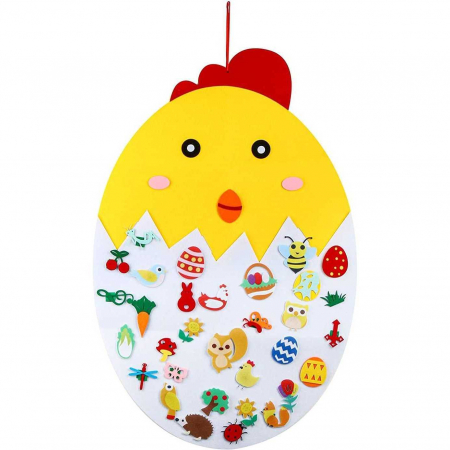 Jocuri Educative - Puisor din fetru cu 35 decoratiuni, 91x61 cm Bambinice BN050