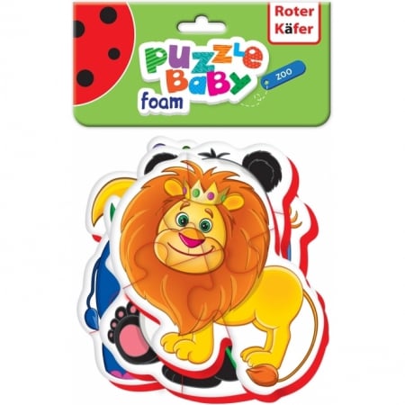 JOCURI SI JUCARII - Puzzle Bebe Animale de la Zoo, 18 piese Roter Kafer RK1102-04