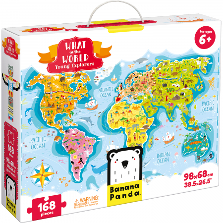 JOCURI SI JUCARII - Puzzle Descopera lumea - Tinerii exploratori, 168 piese, 98x68cm Banana Panda BP33672