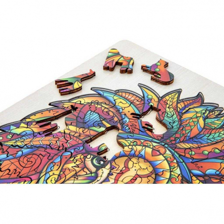 Puzzle Lemn Leu, 140 piese, 30x22.5 cm Grafix GR400044 [1]