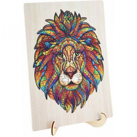 JOCURI SI JUCARII - Puzzle Lemn Leu, 140 piese, 30x22.5 cm Grafix GR400044