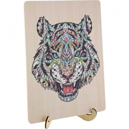 JOCURI SI JUCARII - Puzzle Lemn Tigru, 135 piese, 30x22.5 cm Grafix GR400062