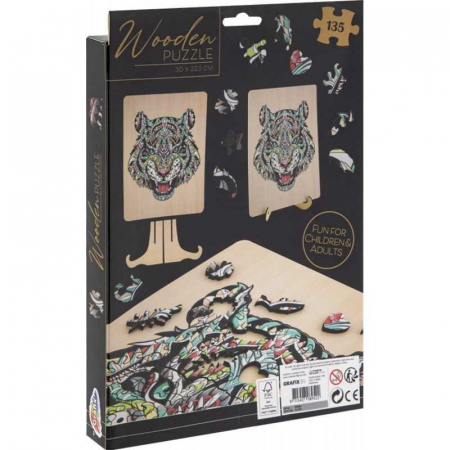 Puzzle Lemn Tigru, 135 piese, 30x22.5 cm Grafix GR400062 [3]