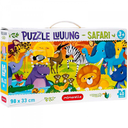 JOCURI SI JUCARII - Puzzle Lung Safari, 40 piese, 98x33 cm Mimorello EK6664