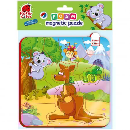 JOCURI SI JUCARII - Puzzle magnetic Animale din Australia Roter Kafer RK5010-09