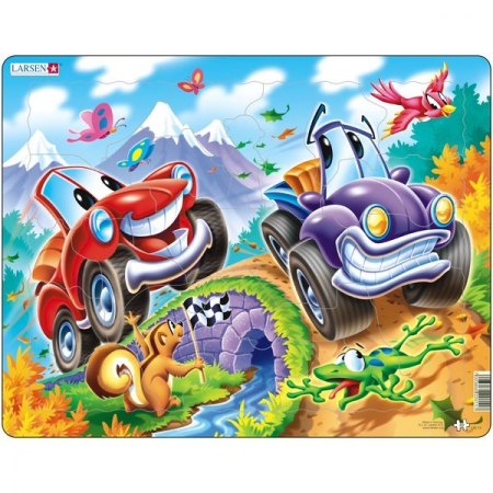 JOCURI SI JUCARII - Puzzle Masini, 22 Piese Larsen LRUS11