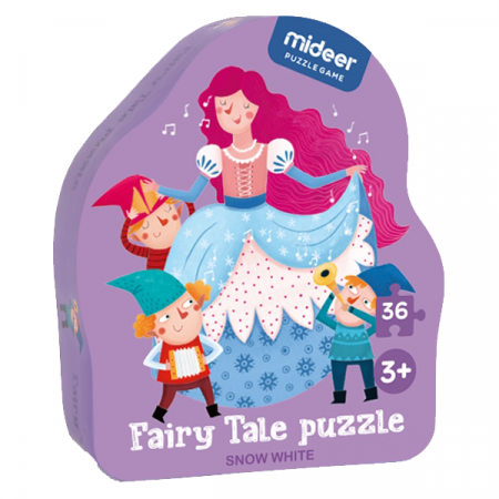 JOCURI SI JUCARII - Puzzle poveste – Alba ca zapada, 36 piese Mideer MD3059