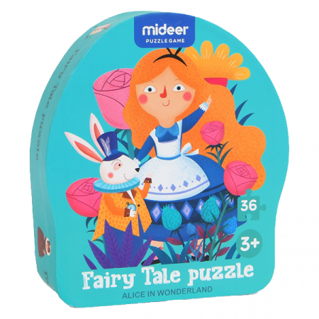 JOCURI SI JUCARII - Puzzle poveste – Alice in tara minunilor, 36 piese Mideer MD3058