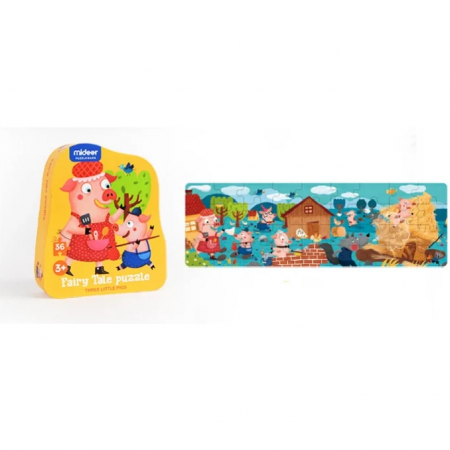 Puzzle poveste – Cei trei purcelusi, 36 piese Mideer MD3060 [2]