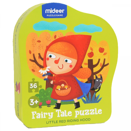 JOCURI SI JUCARII - Puzzle poveste – Scufita rosie, 36 piese Mideer MD3061
