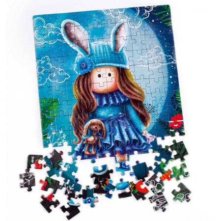 JOCURI SI JUCARII - Puzzle Pretty doll in the moonlight, 23x30 cm, 120 piese De.tail DT100-02