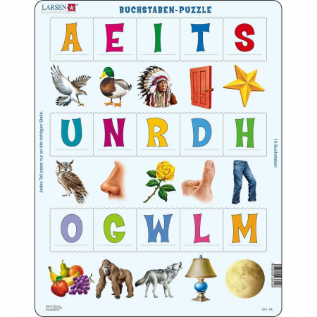 JOCURI SI JUCARII - Puzzle Primele Cuvinte in Limba Germana, 15 piese Larsen LRLS2-DE