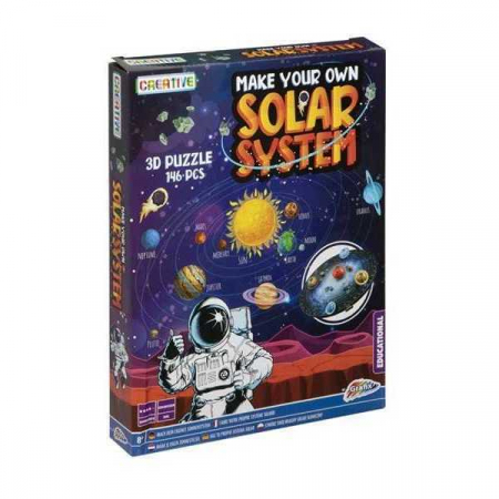 JOCURI SI JUCARII - Puzzle Sistem Solar 3D, 146 piese,  52x40x13 cm Grafix GR200011