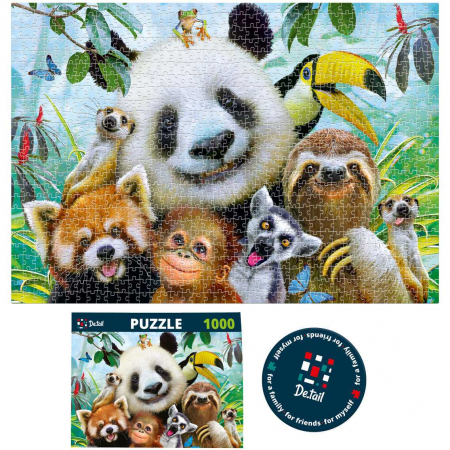 Puzzle Zoo Selfie, 47x67 cm, 1000 piese De.tail DT1000-03 [1]