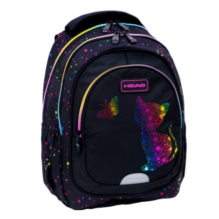Rucsac școlar negru  Kitty  Ombre rainbow 3 compartimente Astra [1]