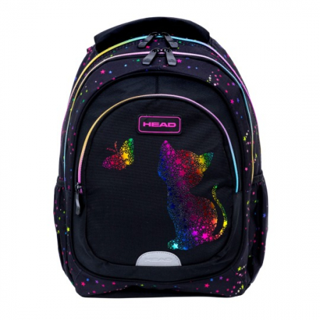 Rucsac școlar negru  Kitty  Ombre rainbow 3 compartimente Astra [0]