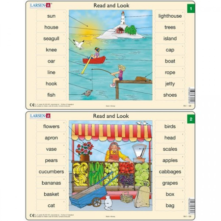 Puzzle - Set 10 Puzzle-uri Read and Look 1 -10 (EN), 16 piese Larsen LRRA1