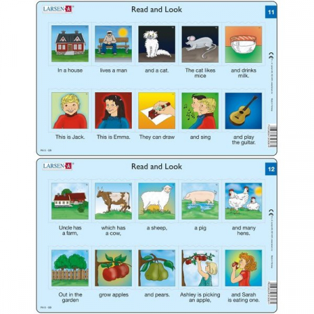 Puzzle - Set 10 Puzzle-uri Read and Look 11 -20 (EN), 10 piese Larsen LRRA6