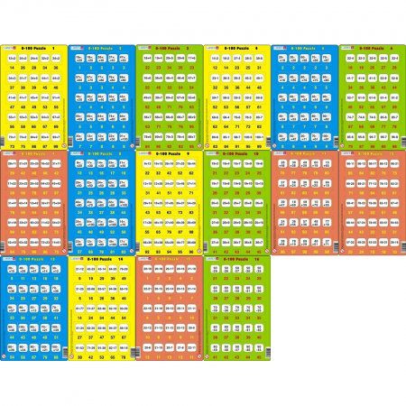 JOCURI SI JUCARII - Set 16 Puzzle-uri 0 - 100, 25 Piese Larsen LRP48