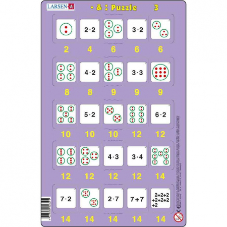 Set 16 Puzzle-uri Inmultire si Impartire, 25 Piese Larsen LRP49 [1]