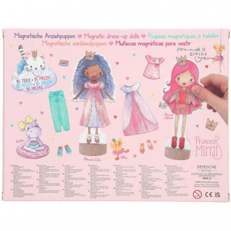 SCOALA SI GRADINITA - Set 2 papusi magnetice Princess Mimi Depesche PT8839