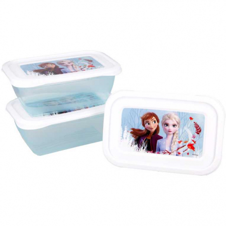 Recipiente Hrana - Set 3 recipiente hrana cu capac Frozen SunCity STF11101